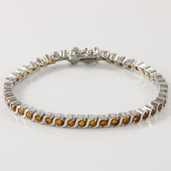 GLAMOURESQ, NEW, 5.25CT CITRINE, 14K GOLD-FILLED BRACELET BG904TZ - Picture 5 of 9